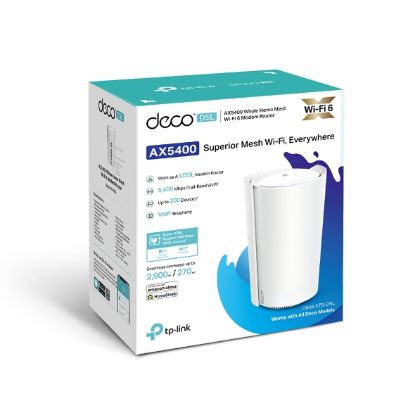 Picture of TP-Link Deco X73-DSL AX5400 VDSL Whole Home Mesh Wi-Fi 6 System, 270sqm Coverage For 1-3 Bedroom Houses, Dual-Band, OFDMA, MU-MIMO, Beamforming