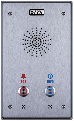 Picture of Fanvil I12D 2 Outdoor Audio Intercom, 2 SIP Lines, 2 Button, 2 SIP Lines, PoE, Full-duplex speakerphone, AIO: door access, intercom and paging service