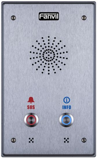 Picture of Fanvil I12D 2 Outdoor Audio Intercom, 2 SIP Lines, 2 Button, 2 SIP Lines, PoE, Full-duplex speakerphone, AIO: door access, intercom and paging service