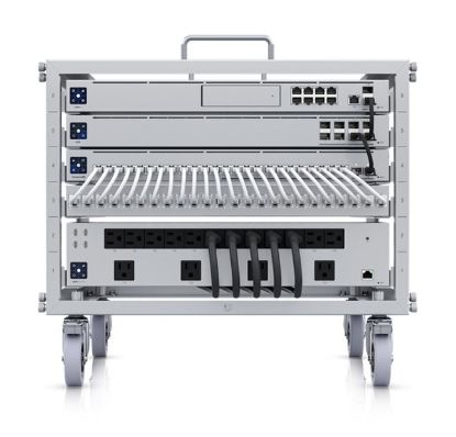 Picture of Ubiquiti Toolless Mini Rack, 6U-sized Device Rack with 24-port Blank Patch Panel, Can Assembled Without Tools, Lockable Casters