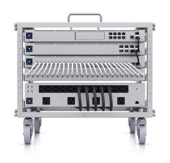 Picture of Ubiquiti Toolless Mini Rack, 6U-sized Device Rack with 24-port Blank Patch Panel, Can Assembled Without Tools, Lockable Casters