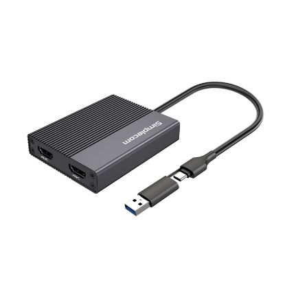 Picture of Simplecom DA369 USB 3.0 or USB-C to Dual 4K HDMI 2.0 Display Adapter for 2x 4K@60Hz Extended Screens