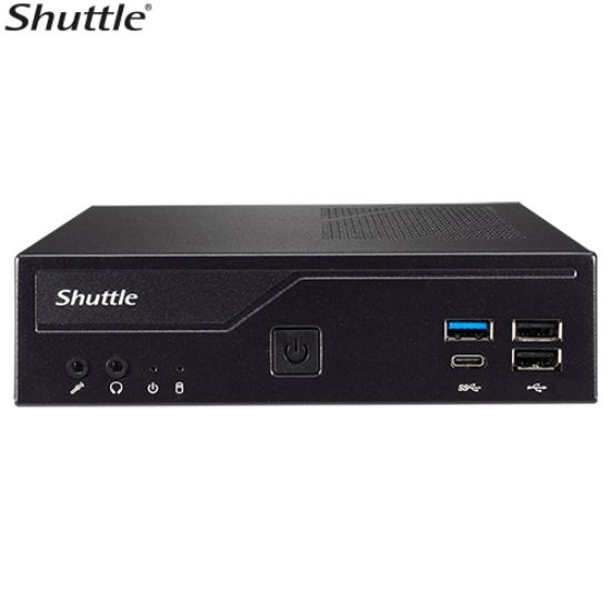 Picture of Shuttle DH610 Slim Mini PC 1L Barebone - Intel 12th/13th/14th Gen , 2xDDR4, 2.5' HDD/SSD bay, 2xLAN (1G & 2.5G), 2xRS232, HDMI, 2xDP, 120W, Vesa