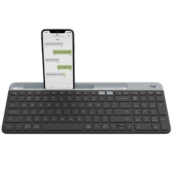 Picture of Logitech K580 Unifying Slim Easy Switch Multi-Device Wireless Keyboard - 18 months Battery Life,  Mac/iOS/Andriod/Windows, Bluetooth + USB - Graphite