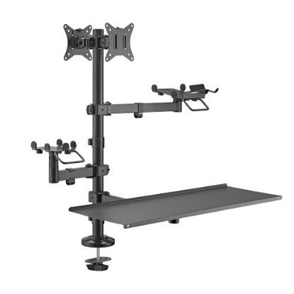 Picture of Brateck POS Mounting Solution For Dual Screens (with keyboard tray), Fit Screen Size:17'-32'm, Weight Capacity (per screen): 9kg  (LS)