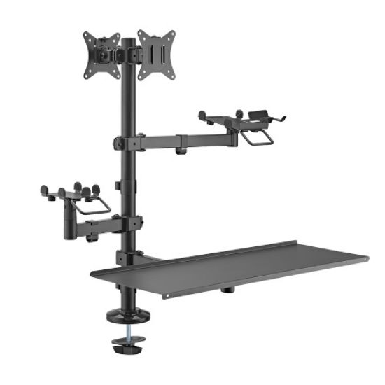 Picture of Brateck POS Mounting Solution For Dual Screens (with keyboard tray), Fit Screen Size:17'-32'm, Weight Capacity (per screen): 9kg  (LS)