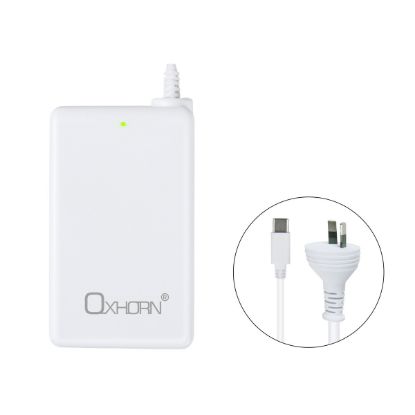 Picture of Oxhorn 65W AC Power Adapter USB-C Charger Power Delivery for Lenovo HP Dell Asus USB-C Laptop Tablet Mobile Built-in Power Supply Protection 2M Cable