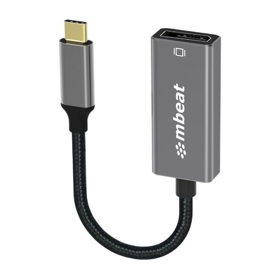 Picture of mbeat Elite USB-C to Display Port Adapter  -Converts USB-C to DisplayPort female port, 4K@60Hz (3840×2160),  15cm - Space Grey Weight: 30g