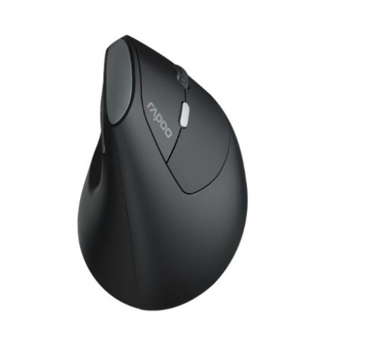 Picture of RAPOO EV250 Ergonomic Vertical Wireless Mouse 6 Buttons 800/1200/1600 DPI Optical Silent Click Mice - Black (Renamed from MV20)