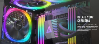 Picture of Antec Fusion 3x 120mm ARGB PWM HB Fan + ARGB Controller, 57.93 CFM, AP 2.11, Noise Level 31.21. Woven Cable, PMW Daisy Chain design, 3 Yrs Wty(LS)