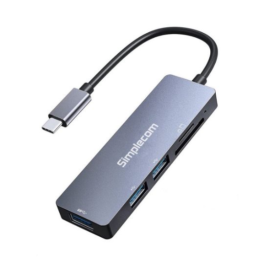 Picture of Simplecom CH255 USB-C 5-in-1 Multiport Adapter 3-Port USB-A Hub with SD MicroSD Card Reader