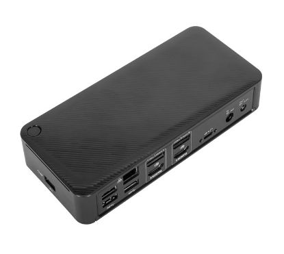Picture of Targus Universal USB-C Dual Video 4K Docking Station with 100W Power Delivery 2x4K UHD@60Hz 2xHDMI2.0 2xDP USB-C 4xUSB-A GLAN Audio Combo