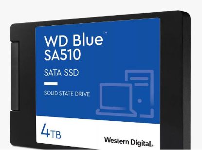 Picture of Western Digital WD Blue 4TB 2.5' SATA SSD 560R/530W MB/s 95K/82K IOPS 600TBW 1.75M hrs MTBF 3D NAND 7mm 5yrs Wty