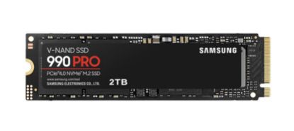 Picture of Samsung 990 Pro 2TB Gen4 NVMe SSD 7450MB/s 6900MB/s R/W 1550K/1200K IOPS 1200TBW 1.5M Hrs MTBF for PS5 5yrs Wty