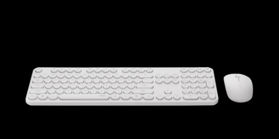 Picture of RAPOO X260S Wireless Optical Mouse & Keyboard Black - 2.4G Connection, 10M Range, Spill-Resistant, Retro Style Round Key Cap, 1000DPI - White By order