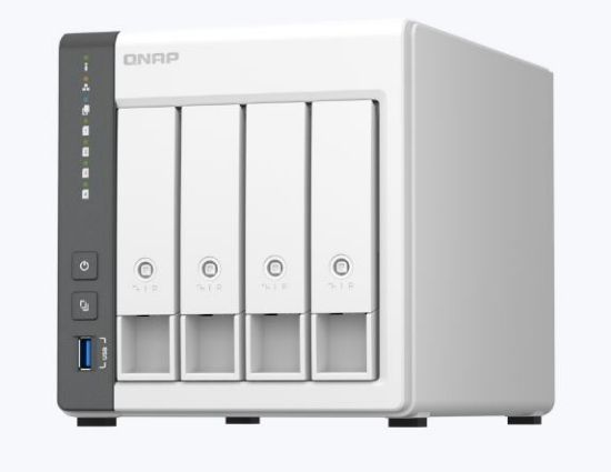 Picture of QNAP TS-433-4G 4 Bay NAS 64-bit ARM 4-core Cortex-A55 2.0GHz, 4GB On Board, Mali-G52 GPU, 2.5G Ethernet, WOL, 2*USB2, 1*USB3.2 Gen1