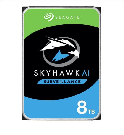 Picture of Seagate 8TB 3.5' SkyHawk Surveillance AI, SATA3 6Gb/s,16 AI streams,256MB Cache 24x7 HDD ST8000VE001,  3 Years Warranty