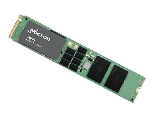 Picture of Micron 7450 Pro 3.84TB Gen4 NVMe Enterprise SSD M.2 5000/2500 MB/s R/W 735K/160K IOPS 25700TBW 1DWPD 2M hrs MTTF Server Data Centre 5yrs >1.92TB