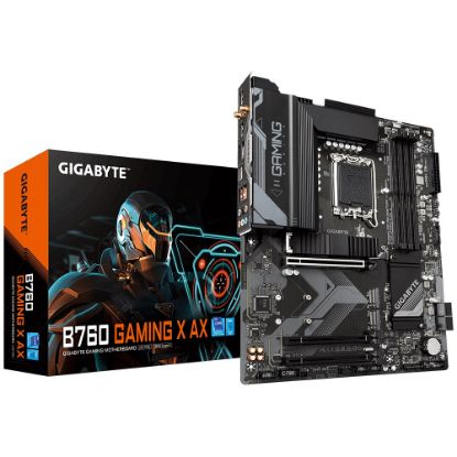 Picture of Gigabyte B760 Gaming X AX Intel LGA 1700 ATX Motherboard, 4x DDR5 ~128GB, 3x PCI-E x16, 3x M.2, 4x SATA,  2x USB 3.2, 1x USB-C, 5x USB 2.0