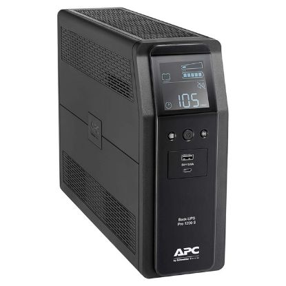 Picture of APC Back-UPS Pro 1200VA/720W Line Interactive UPS, Tower, 230V/10A Input, 8x IEC C13 Outlets, Lead Acid Battery, USB Type A + C Ports, LCD