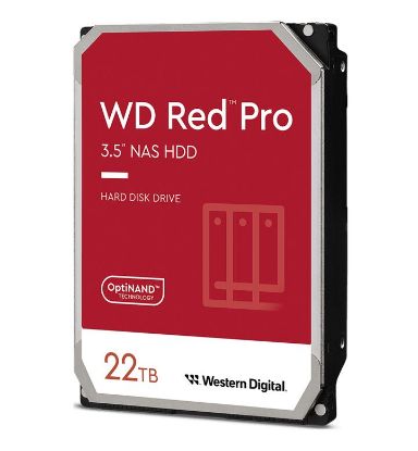 Picture of Western Digital WD Red Pro 22TB 3.5' NAS HDD SATA3 7200RPM 512MB Cache 24x7 300TBW ~24-bays NASware 3.0 CMR Tech 5yrs wty