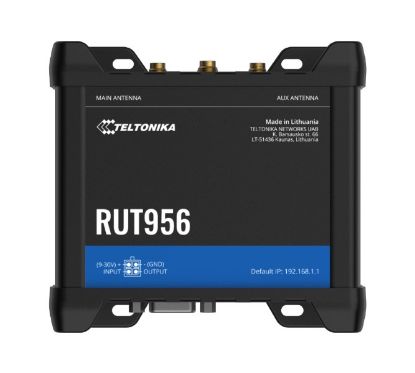 Picture of Teltonika RUT956 Industrial Cellular Router, Dual-SIM Cellular 4G LTE, WAN Failover with 4x Ethernet Ports, GPS, 2-Year Warranty, PSU included
