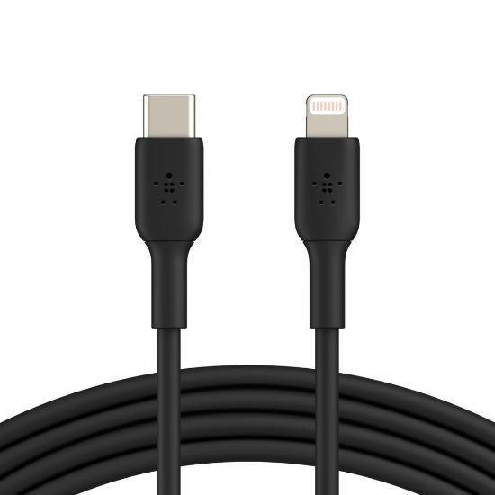 Picture of Belkin BoostCharge Lightning to USB-C Cable (1M) - Black (CAA003bt1MBK),18W,480Mbps, 25K+ Bends, Apple iPhone/iPad, MFI-Certified, 2 Years Warranty