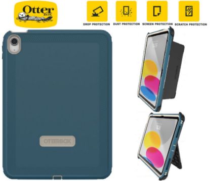 Picture of OtterBox Defender Apple iPad (11.0') 11th Gen (A16)/iPad 10th Gen (10.9') Case Baj Beach (Blue)- (77-90081),DROP+2X Military Standard,7 Years Warranty