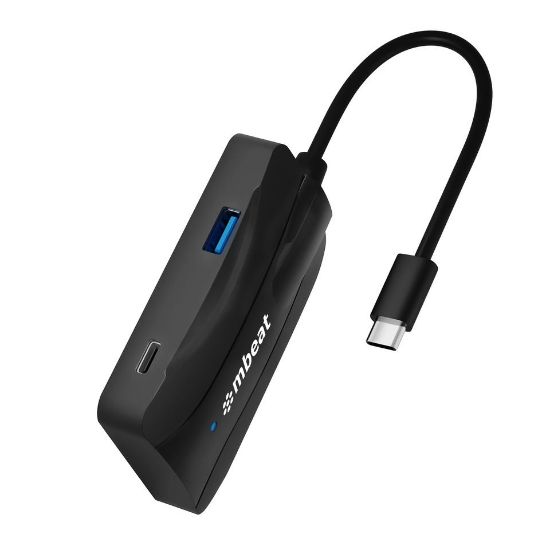 Picture of mbeat® 4-Port 10Gbps USB-C 3.2 Gen2 Hub (2 USB-A & 2 USB-C) Sleek, compact, and portable Cable Length: 16cm USB-C and Thunderbolt 3 10Gbps.