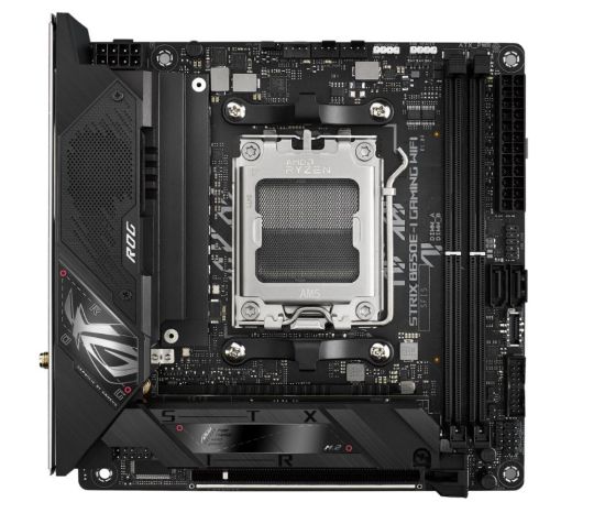 Picture of ASUS AMD B650E ROG STRIX B650E-I GAMING WIFI (AM5) Mini-ITX Motherboard  2x DDR5 64GB, 1 x PCIe 5.0 x16, 2 x M.2, 2 x SATA,Wi-Fi 6E,2.5Gb Ethernet