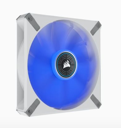 Picture of Corsair ML ELITE Series, ML140 LED ELITE WHITE, 140mm Magnetic Levitation Blue LED Fan with AirGuide, Single Pack(LS)