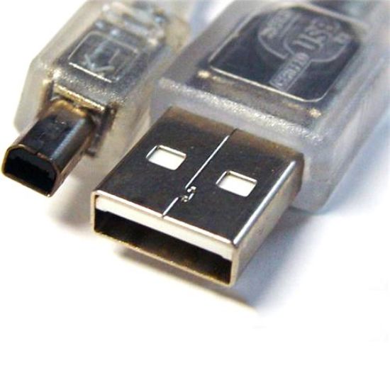 Picture of 8Ware USB 2.0 Cable 3m A to B 4-pin Mini Transparent Metal Sheath UL Approved