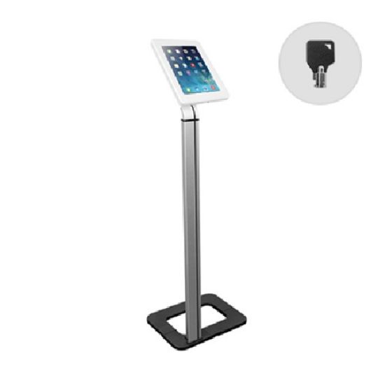 Picture of Brateck Anti-theft Tablet Kiosk Floor Stand with Aluminum Base Fit Screen Size  9.7'-10.1', 368x277x1131mm Anti-theft Lock with a Key (LS)