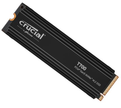 Picture of Crucial T700 4TB Gen5 NVMe SSD Heatsink 12400/11800 MB/s R/W 2400TBW 1500K IOPs 1.5M hrs MTTF with DirectStorage Intel 13th Gen & AMD Ryzen 7000