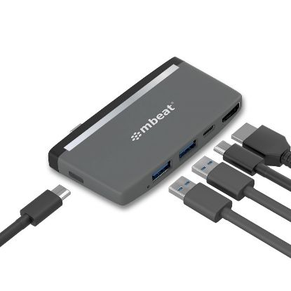 Picture of mbeat®  Essential Pro  5-IN-1 USB- C Hub (4k HDMI Video, USB-C PD Pass Through Charging, USB 3.0 x 2, USB-C x 1) USB 3.0 Speed: Up to 5Gbps Weight:30g