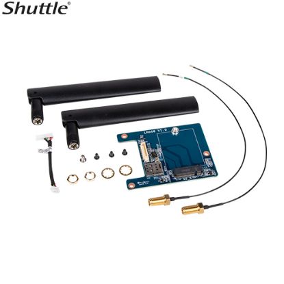 Picture of Shuttle M.2 adapter, antennas and cables for M.2 LTE modules for DS20U series, DH32U series, DH470, DL20N series, DH610, DH670, DH610S, XH510G2
