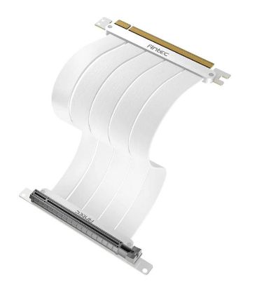 Picture of Antec PCIE-4.0 Riser Cable (200mm) White, Up to RTX4090 / 7900XT. High End Gold Plated and Shielded six Layer PCB. FPS lossless output Stability (LS)