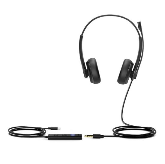 Picture of Yealink UH34 SE Dual USB-C USB Wired Headset, Teams Certified, Noise Cancelling Headset,USB-C and 3.5mm Jac,Controller&Teams Button, Ultra-Lightweight