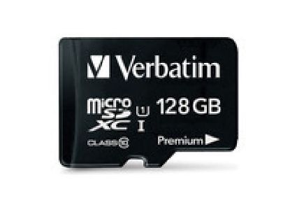 Picture of Verbatim Micro SDXC 128GB (Class 10 UHS-I) w Adaptor - 600x,  90 MB/Second, High Capacity and fast transfer. Mobile, Camera, Backup. Water Resistant