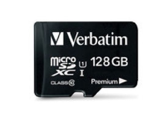 Picture of Verbatim Micro SDXC 128GB (Class 10 UHS-I) w Adaptor - 600x,  90 MB/Second, High Capacity and fast transfer. Mobile, Camera, Backup. Water Resistant