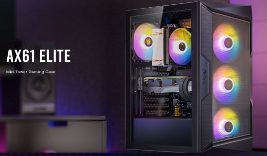 Picture of Antec AX61 Elite ATX, 4x ARGB 120mm Fans included, Up to 8x 120mm. 360mm Radiator Front & 240mm Top, 32CM GPU & 16CM CPU, High Airflow Gaming Case