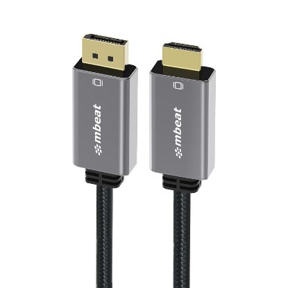 Picture of mbeat Tough Link 1.8m 4K/60Hz Display Port to HDMI Cable -  Connects DisplayPort to HDMI 4K@60Hz (3840×2160), Gold Plated, Aluminium,  Nylon Braided
