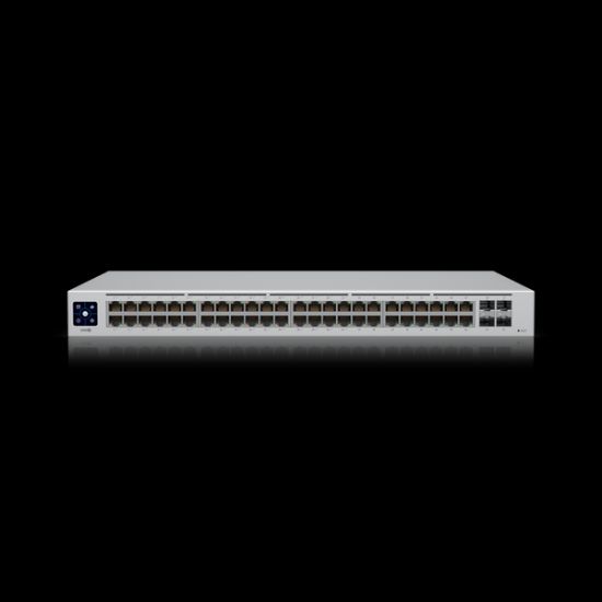 Picture of Ubiquiti UniFi 48-port Managed Gigabit Layer2 switch,  48x Gigabit Ethernet Ports w/ 32x 802.3at POE+, 4x SFP Port Touch Display 195W,