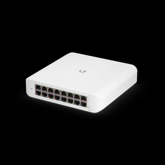 Picture of Ubiquiti UniFi Switch Lite 16 PoE, Layer 2, 16x GbE RJ45 Ports, 8x 802.3at PoE+ Ports, 45W PoE, Silent Operation, Wallmount Kit Include,