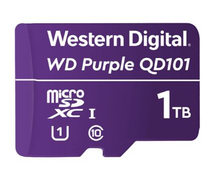 Picture of Western Digital WD Purple 1TB MicroSDXC Card 24/7 -25°C to 85°C Weather & Humidity Resistant for Surveillance IP Cameras mDVRs NVR Dash Cams Drones