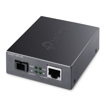 Picture of TP-Link TL-FC111PB-20 10/100Mbps WDM Media Converter with 1-Port PoE - IEEE 802.3u, 20KM, 1310 nm TX, 1550 nm RX