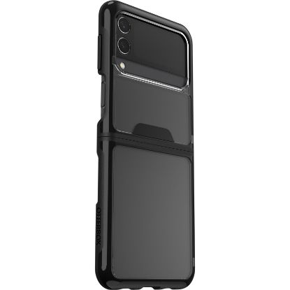 Picture of OtterBox Symmetry Flex Samsung Galaxy Z Flip3 5G (6.7') Case Black Crystal (Clear/Black) - (77-84199), Antimicrobial, DROP+ 2X Military Standard