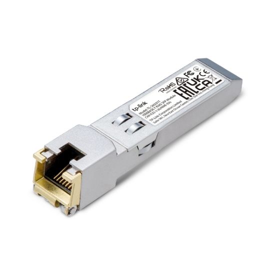 Picture of TP-Link TL-SM331T 1000BASE-T RJ45 SFP Module. 100m Reach Over UTP Cat 5e Or Above Cable, 1000BASE-T, TX Disable, Hot Swappable