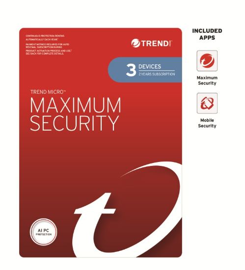 Picture of Trend Micro Maximum Security (3 Devices) 2 Year Retail Mini Box Auto Renew