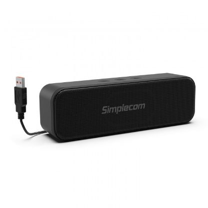 Picture of Simplecom UM228 Portable USB Stereo Soundbar Speaker Plug and Play with Volume Control for PC Laptop